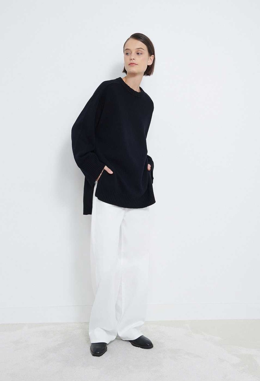 Clothing Loulou Studio | Safi Wool Cashmere Sweater Black