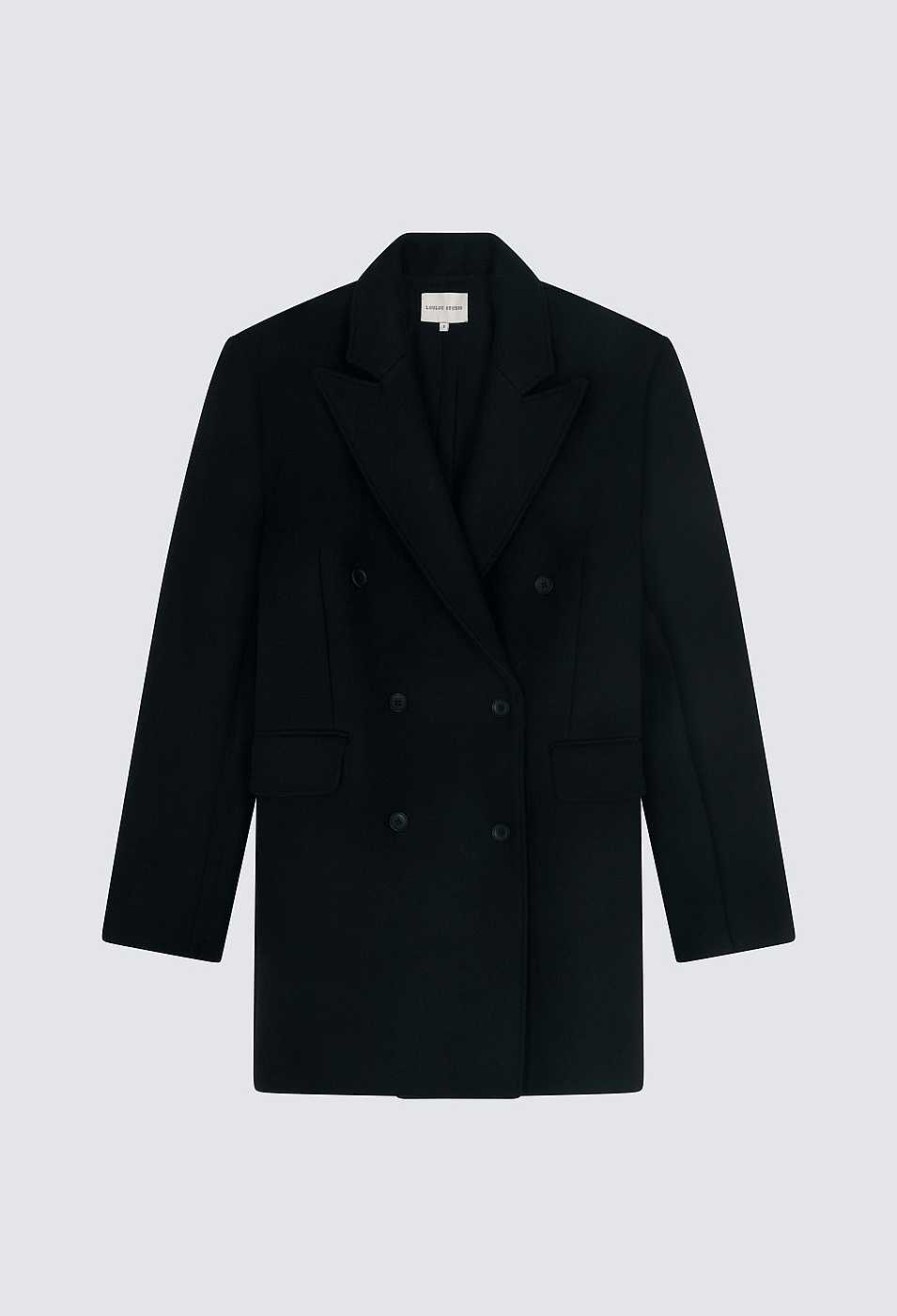 Clothing Loulou Studio | Koon Flannel Twill Coat Black