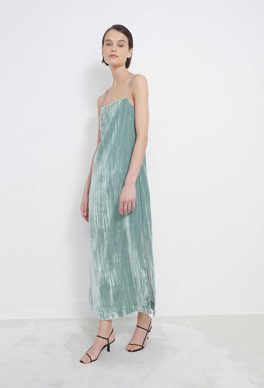 Clothing Loulou Studio | Etinas Crushed Velvet Dress Aqua