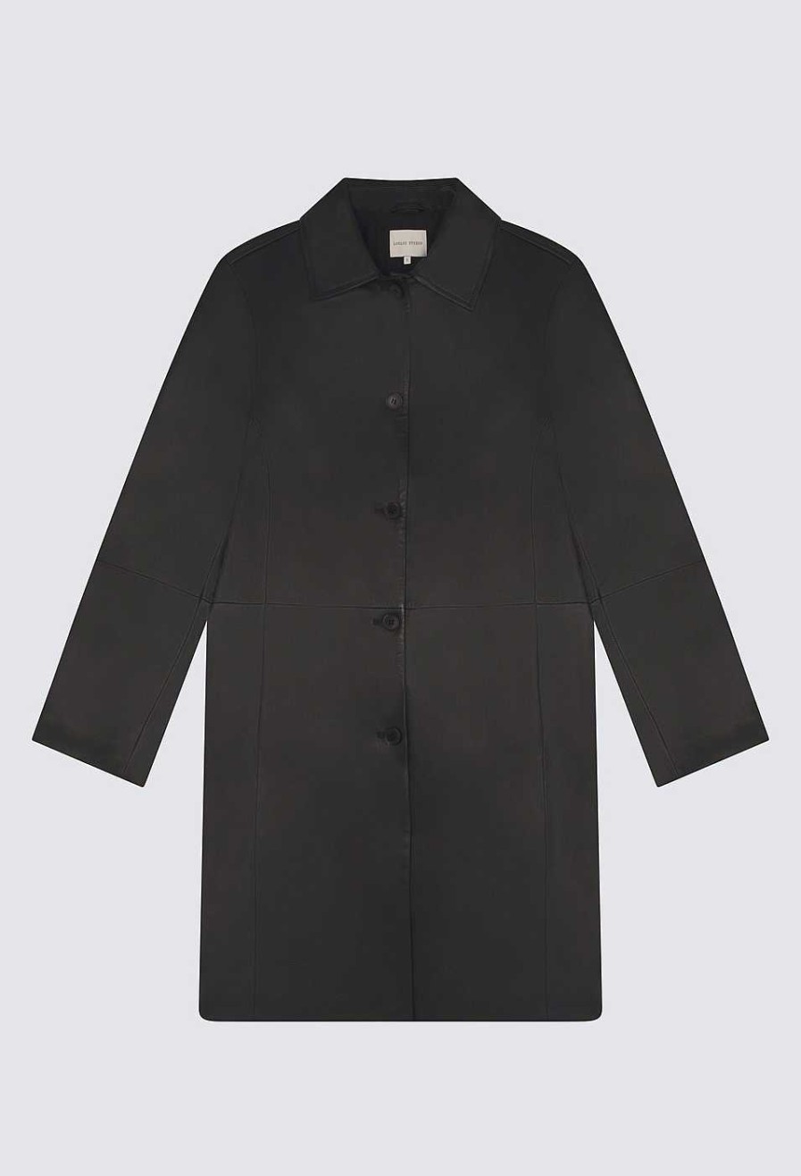 Clothing Loulou Studio | Uvon Leather Coat Black